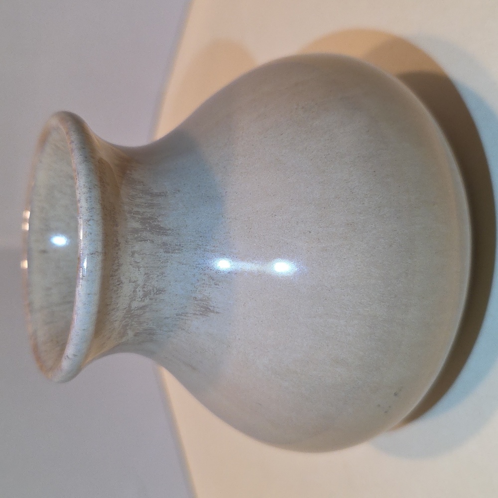 Vintage MCM Tan Pottery Vase Glazed Inside And Out 3.75 Inches Tall